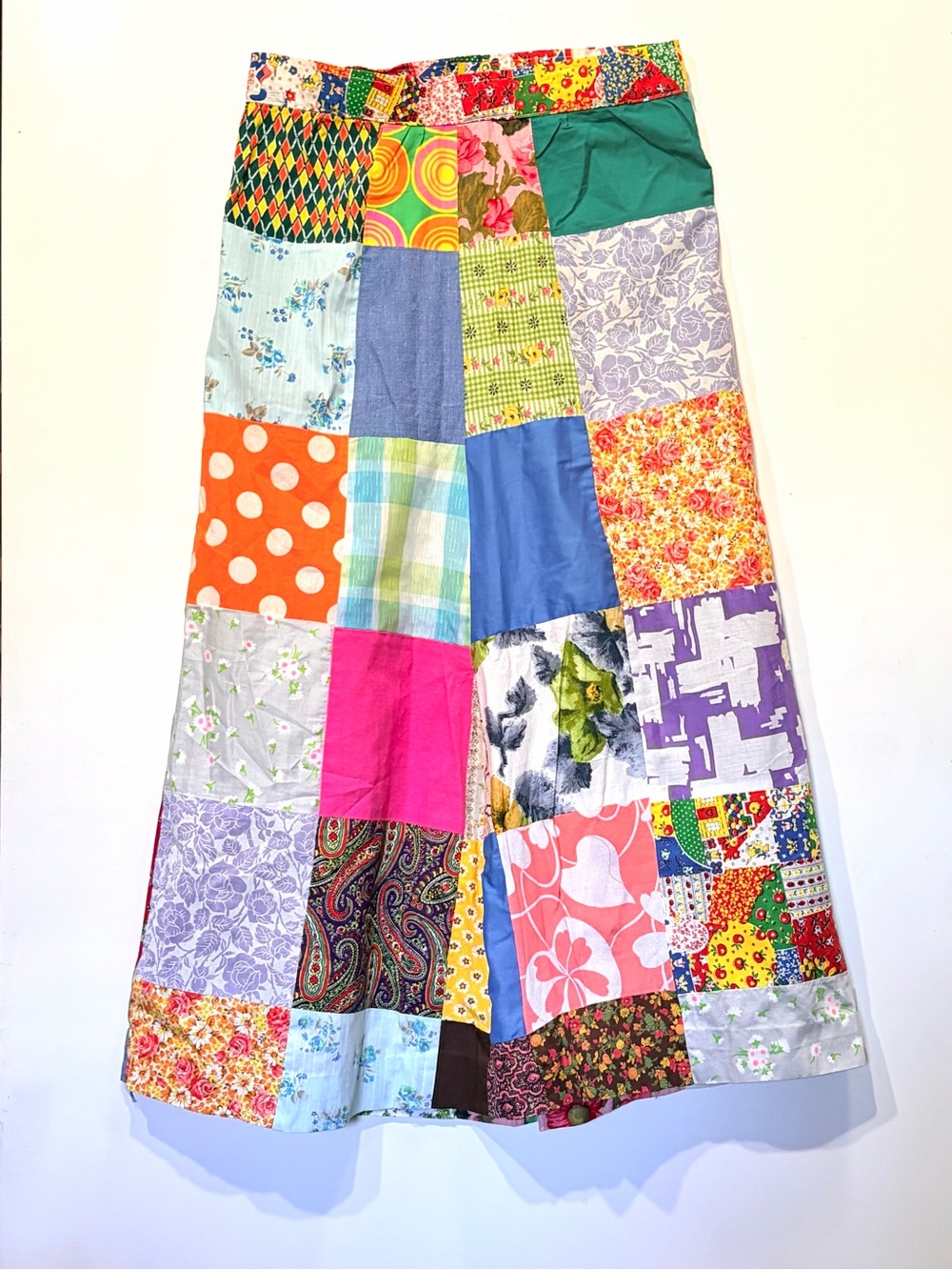 Vintage- 🧡 Handmade Multicolor Patchwork Maxi Skirt